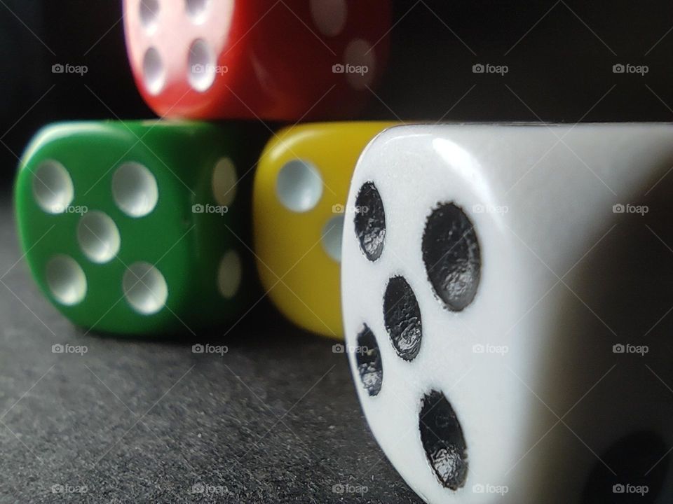 Dice of several colors