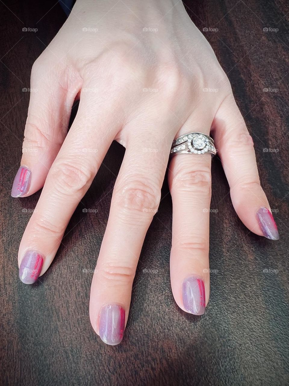 Pretty color changing gel nail art manicure 