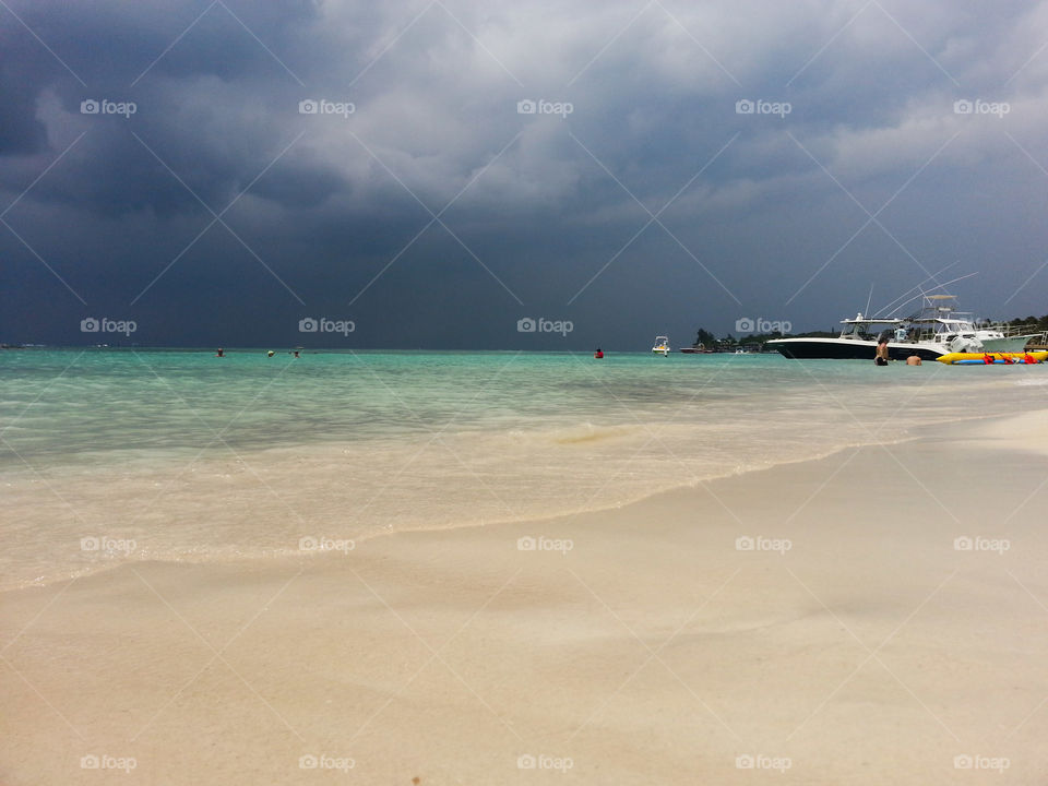 Shades of weather over the beach