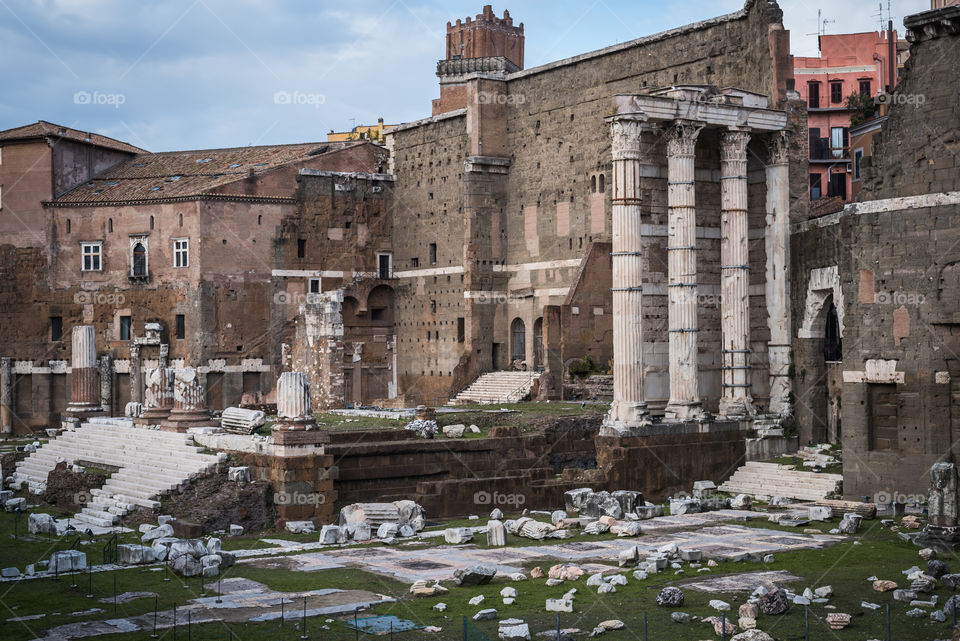 Old antique Rome ruins 