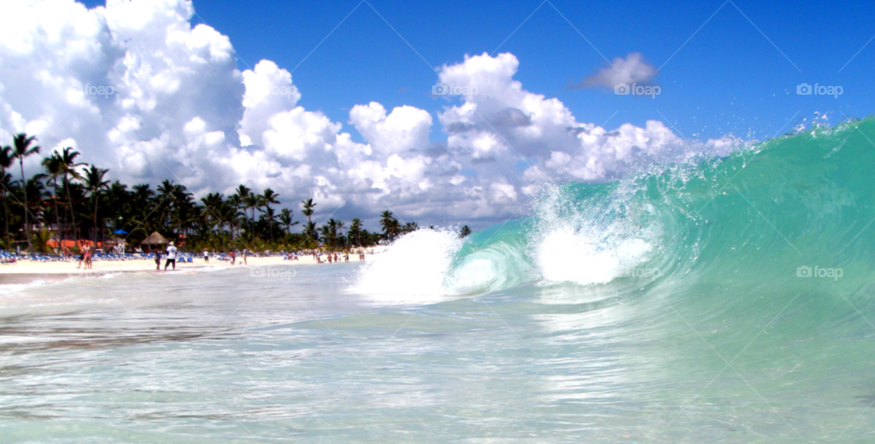 Waves at punta cana dominican republic beach