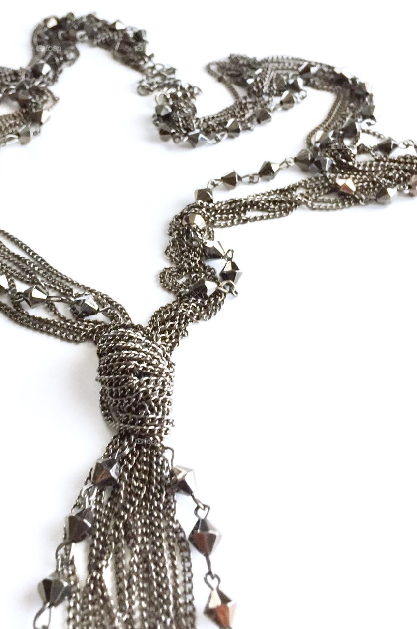 Antiqued Silver Knotted Necklace