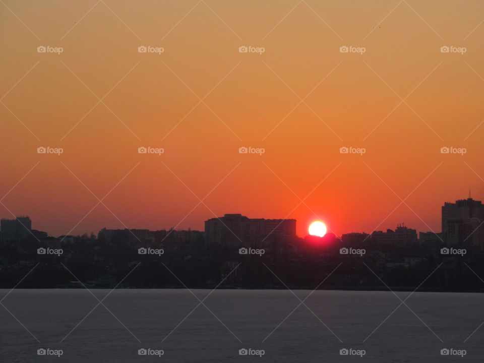 sunset over the city, March, Voronezh