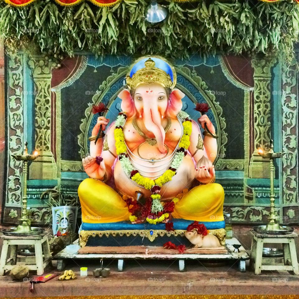 Ganesh . Statue of Ganesh in Hindu temple