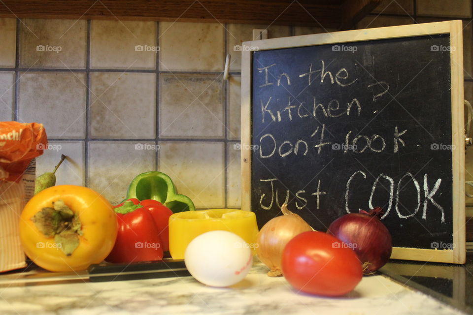 Enter in the food make-able area and don’t step out… don’t look , just COOK :)