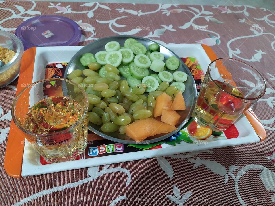 A little wine with fruit is wonderful