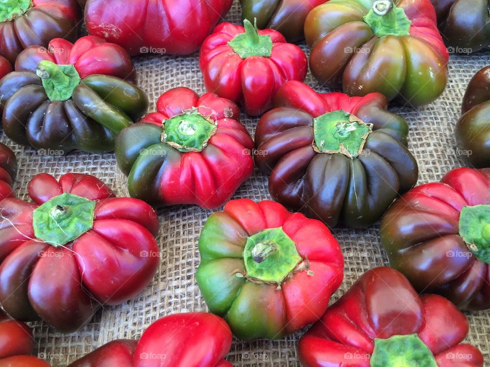 Red organic heirloom tomatoes