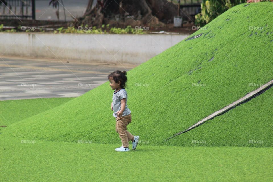 cute child is playing