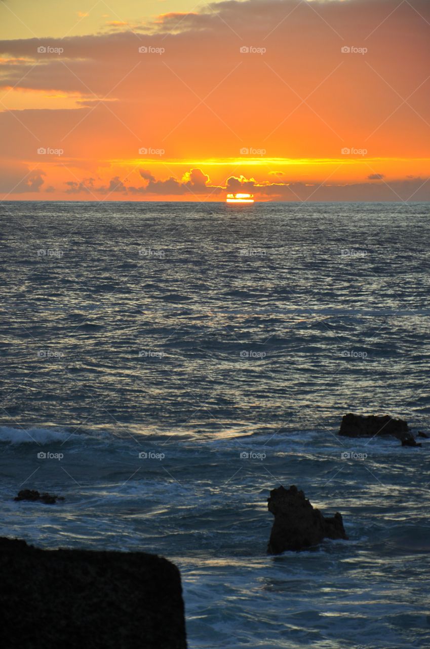 sunset over the ocean