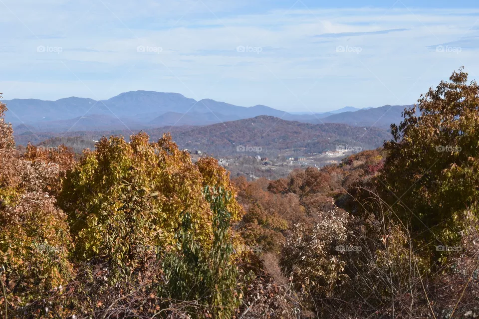 Tennessee mountain view in the United States of America autumnal view autumn