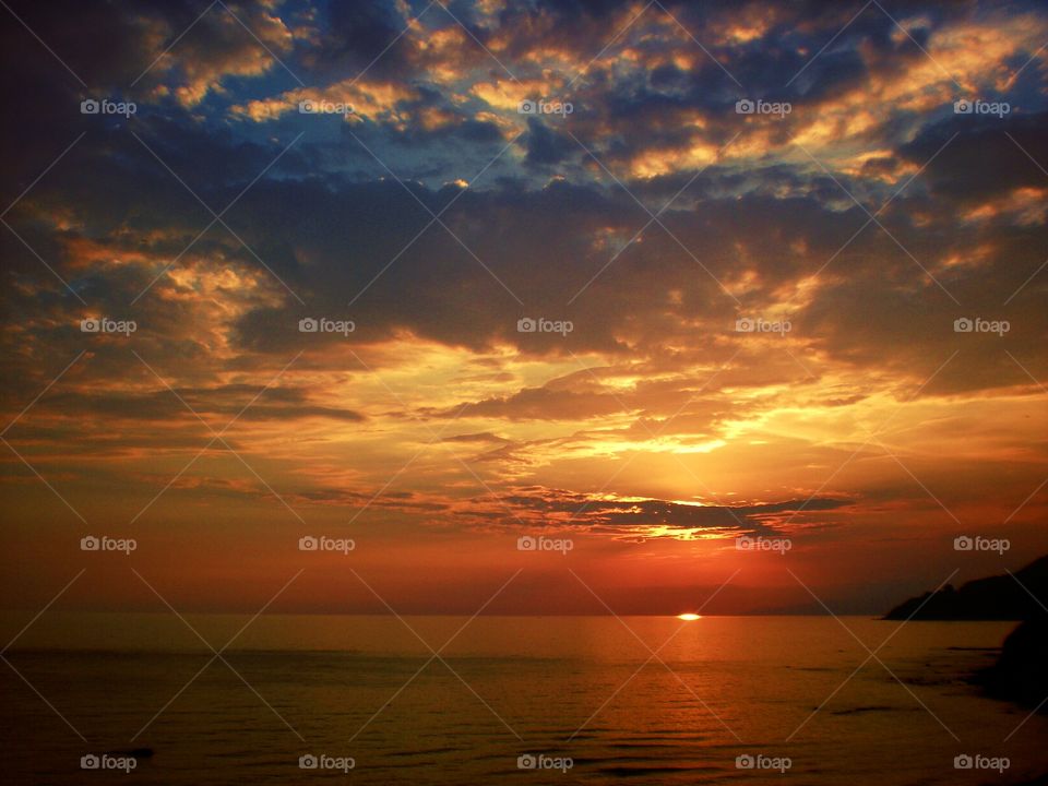 Dramatic sky over the seascape