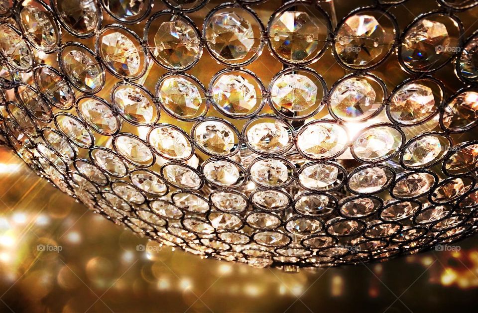 Sparkling crystal chandelier.