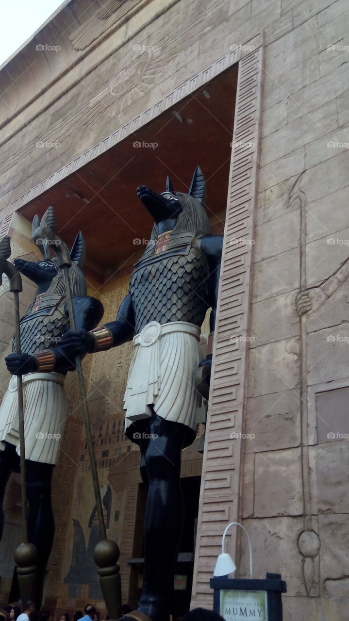 Egyptians guards. these are dog like guard. very scary