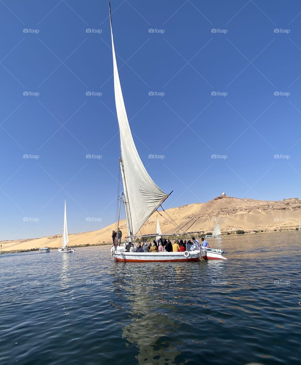 Boat trips in Aswan city, Egypt 