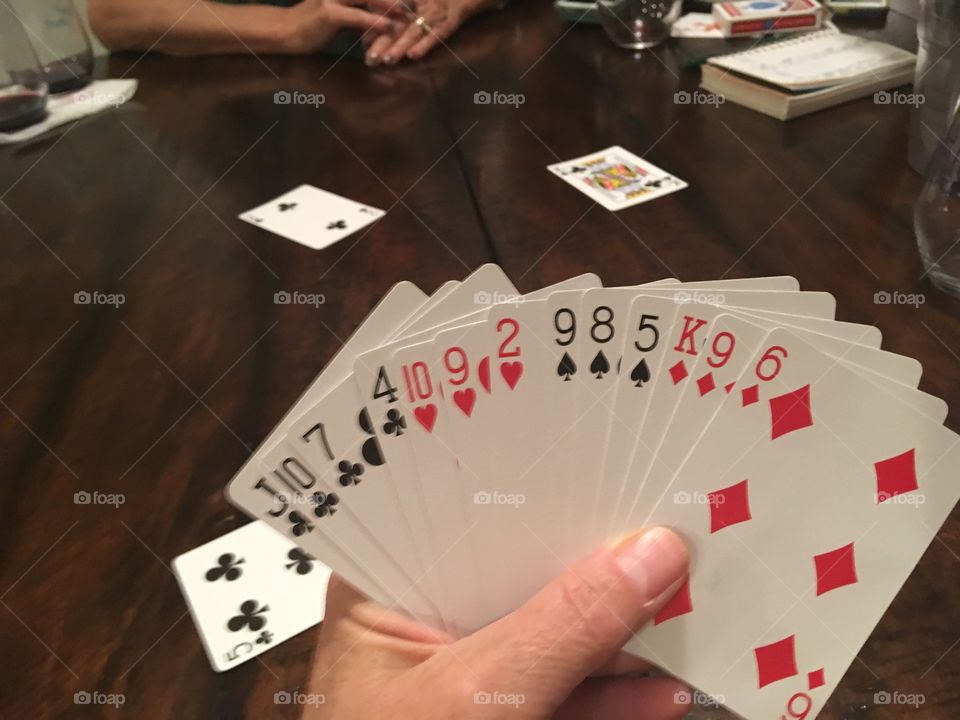 Spades hand. Cards. Card game. 
