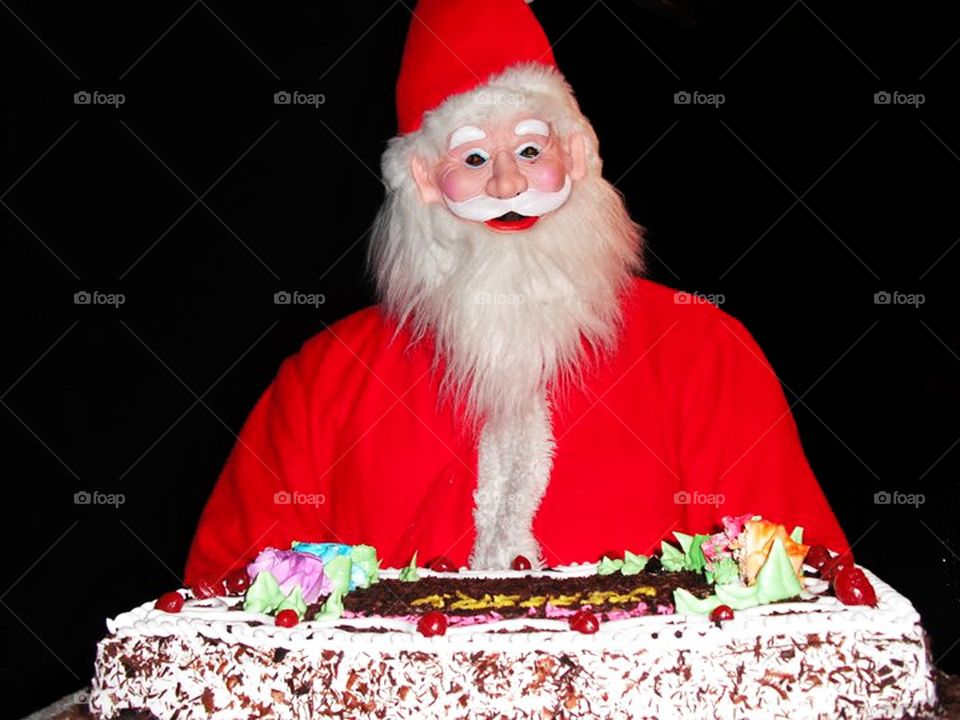 Santa with cake for children