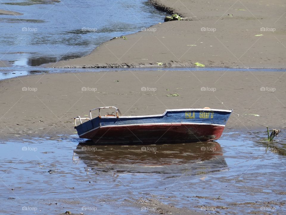 Boat at low tide