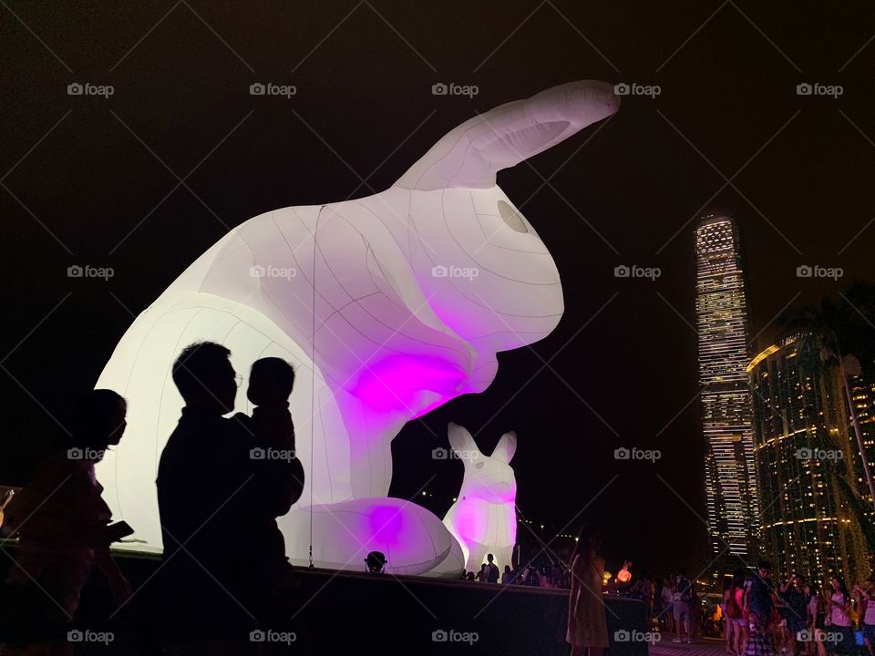 Giant inflatable rabbits