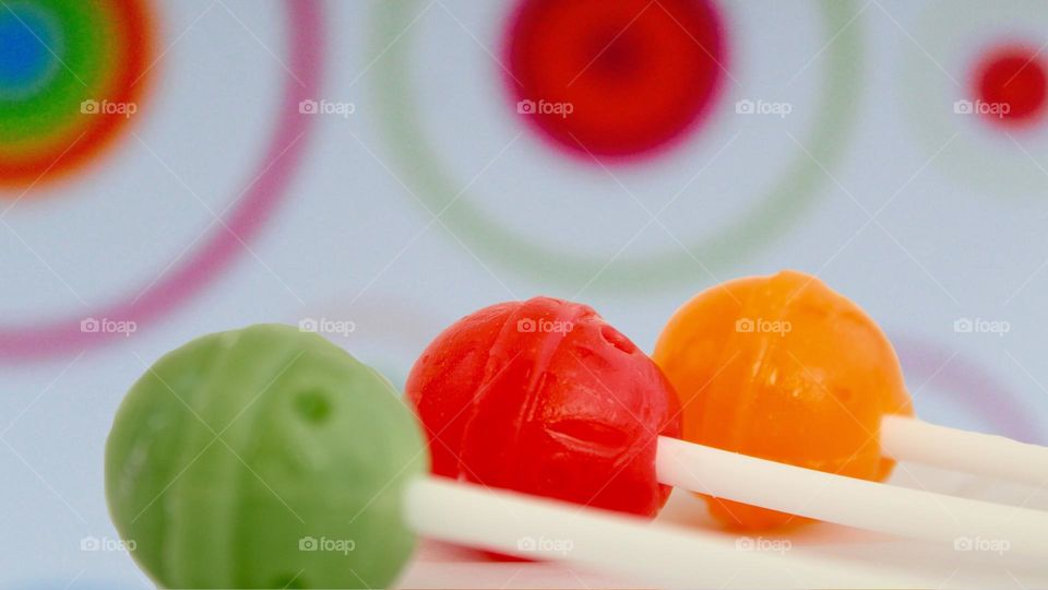 Colored lollipops in the form of balls