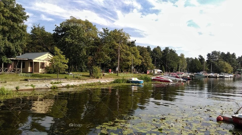 Water, House, Lake, Tree, No Person