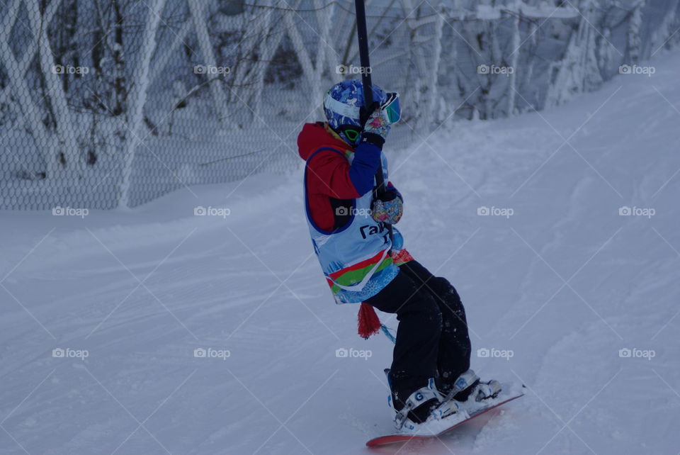 riding from the mountains on skis and skateboards