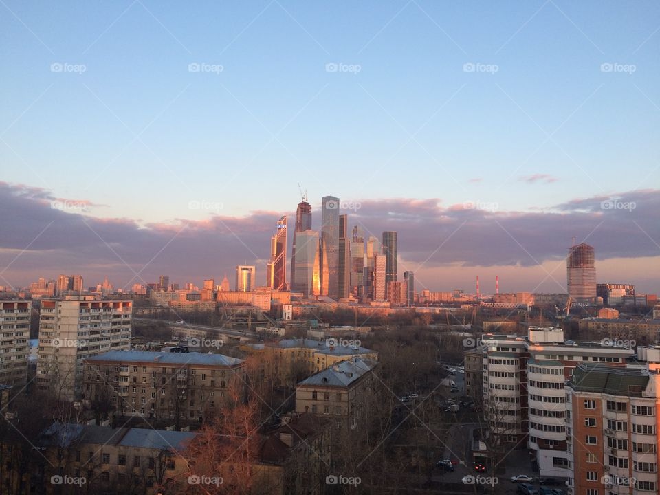 Moscow skyline . Urban view of Moscow, Russia