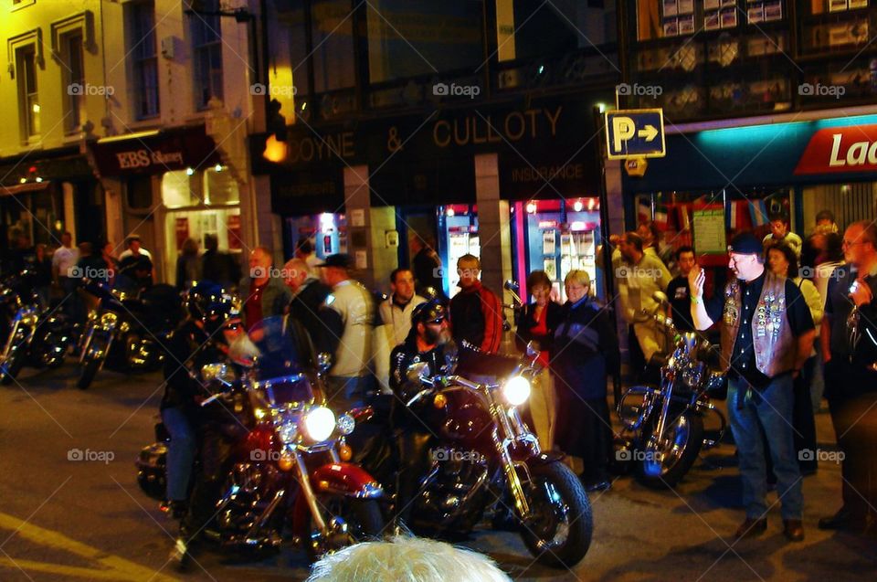 Night time with Harley Davidson