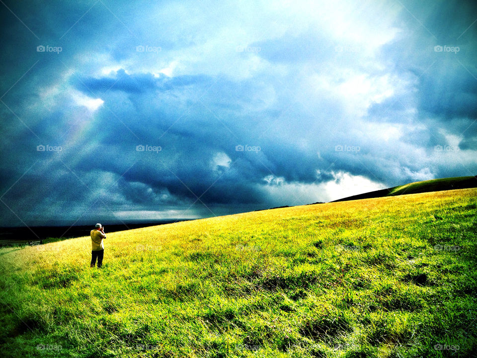 oxfordshire sky field grass by perfexeon