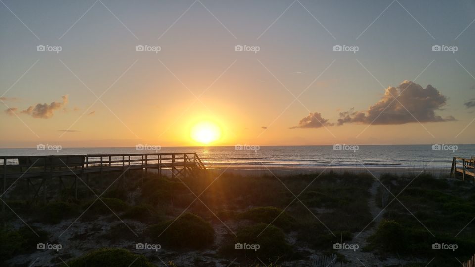 Sunrise from top of dunes