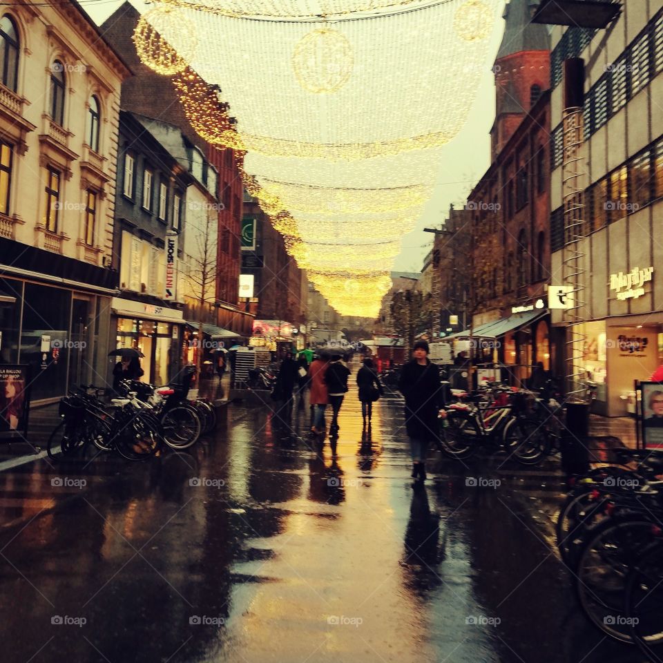 Street in the rain.