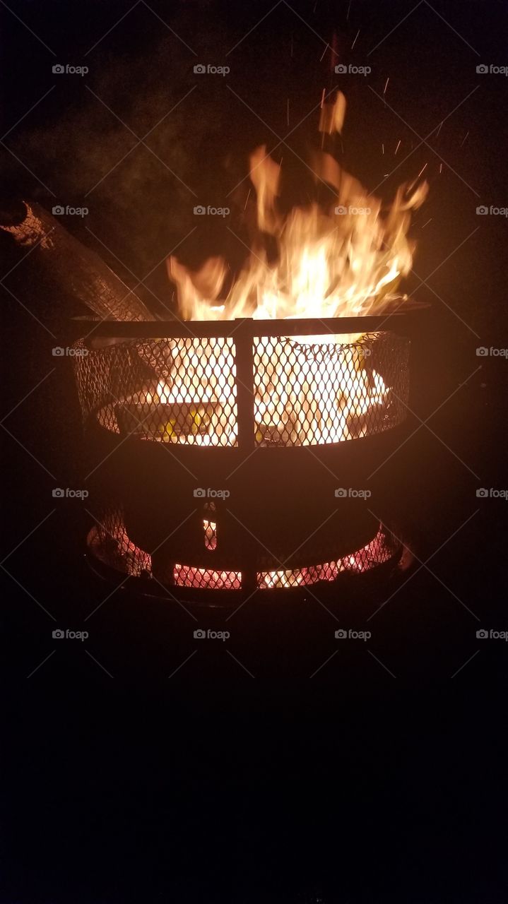 fire late night in grandpa's fire ring