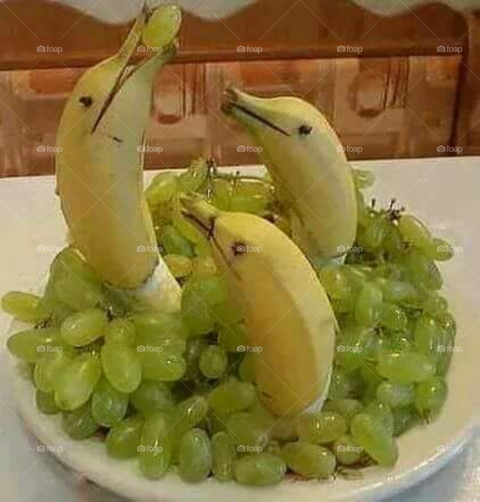 Fruit Art Bananas and grapes