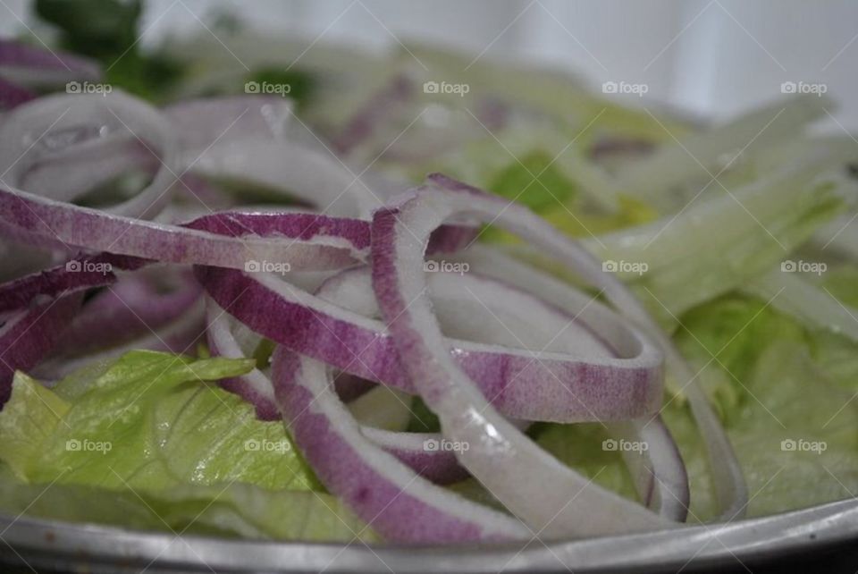 Fresh onion and lettuce 