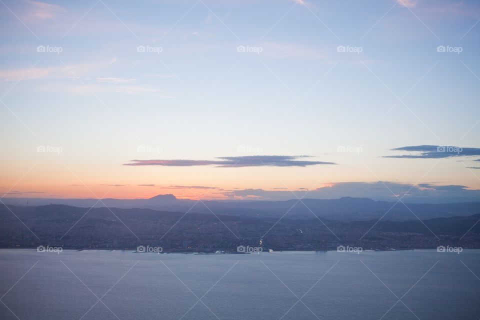 Sunset during flight 