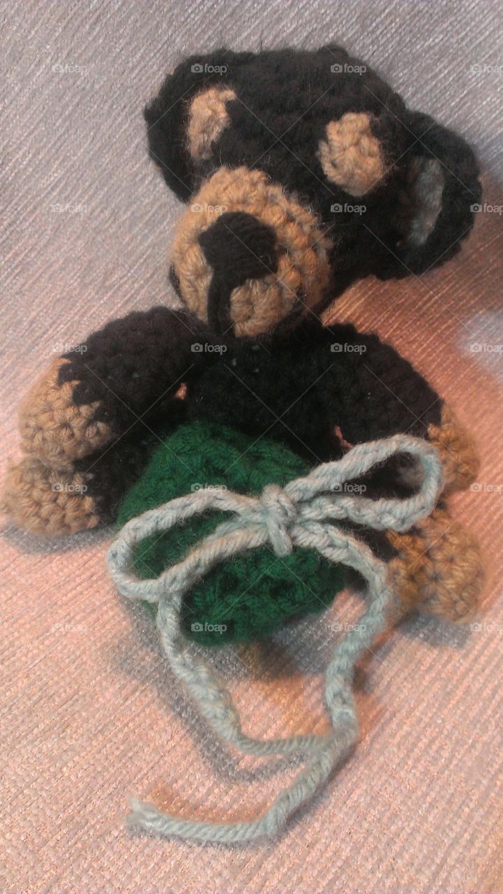 teddy bear. with drawstring bag