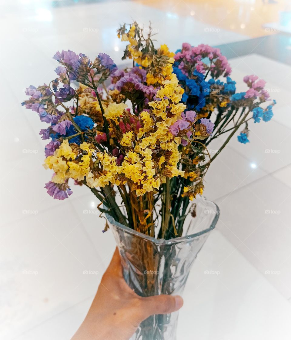 TINY FLOWERS IN A VASE