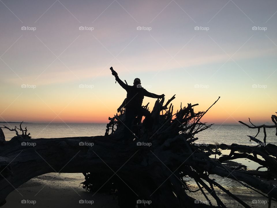 Sunset, Landscape, Water, Beach, Backlit