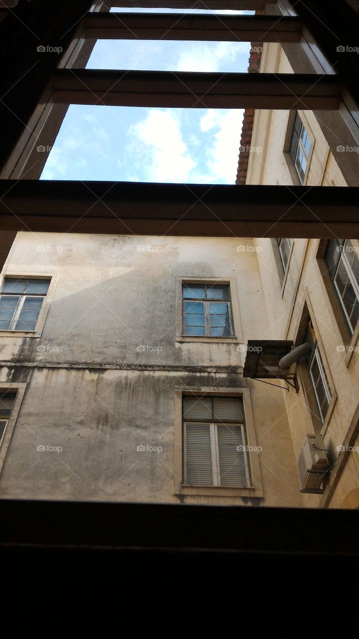 Classical architecture through the window