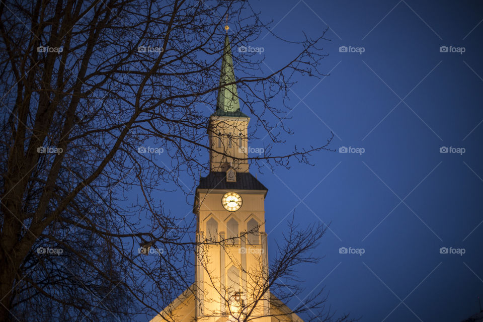 Church at night in tromsø 