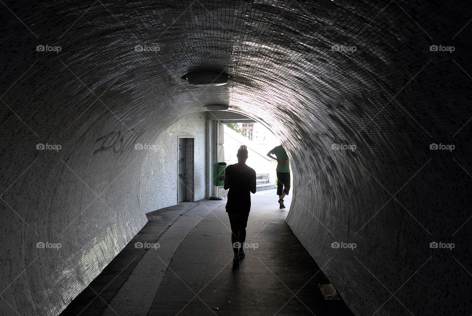 tunnel woman white black by ralibi