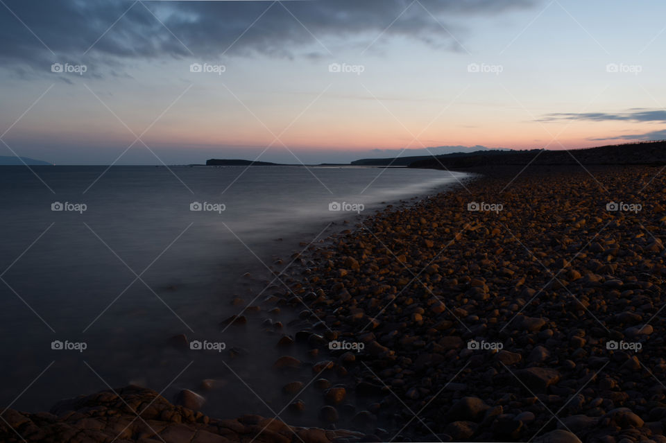 Sunset at Salthill beach in Galway, Ireland