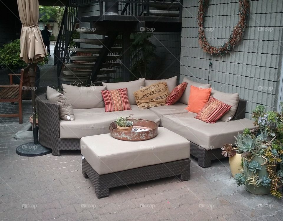 Outdoor Sectional Couch in Beautiful Setting