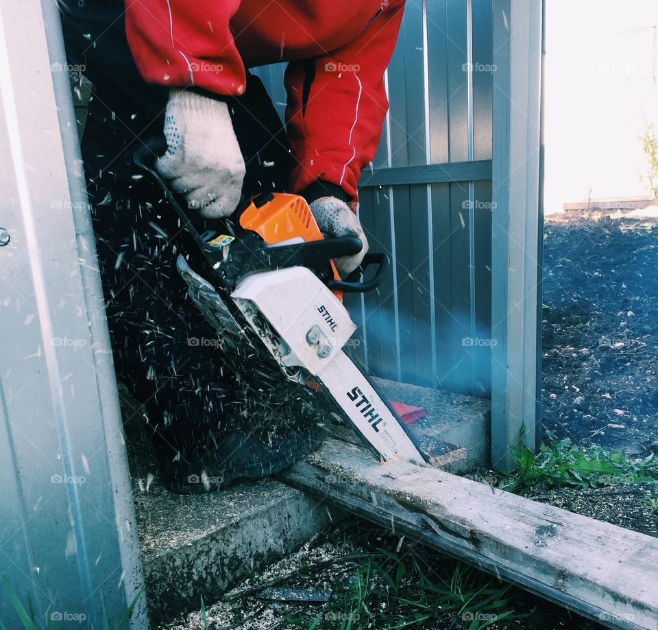 Chainsaw. Work.