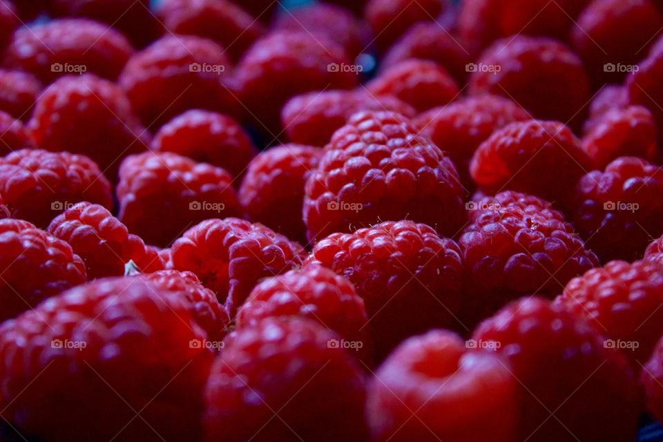 Fruits! - closeup of raspberries in natural light