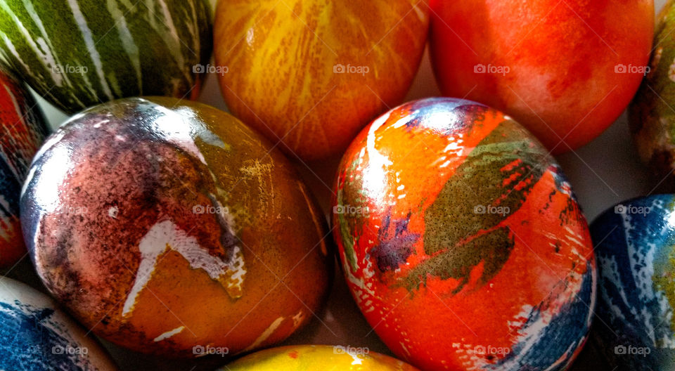 Colorful easter eggs background