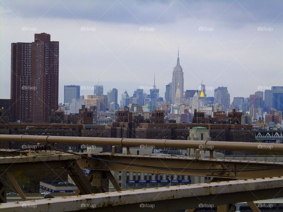 NEW YORK CITY BROOKLYN BRIDGE SKYLINE