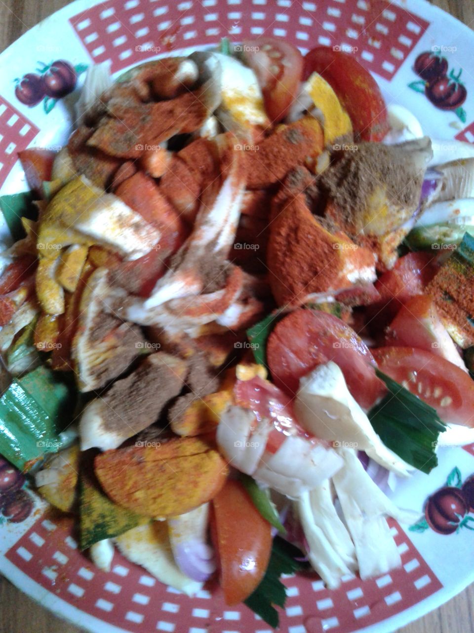 mushroom _ devil curry dish with ingredients (before cook)