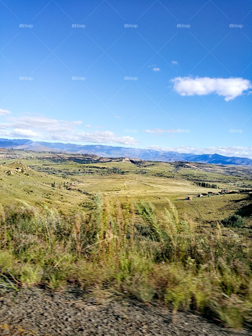 Lesotho Mountain range in distance
