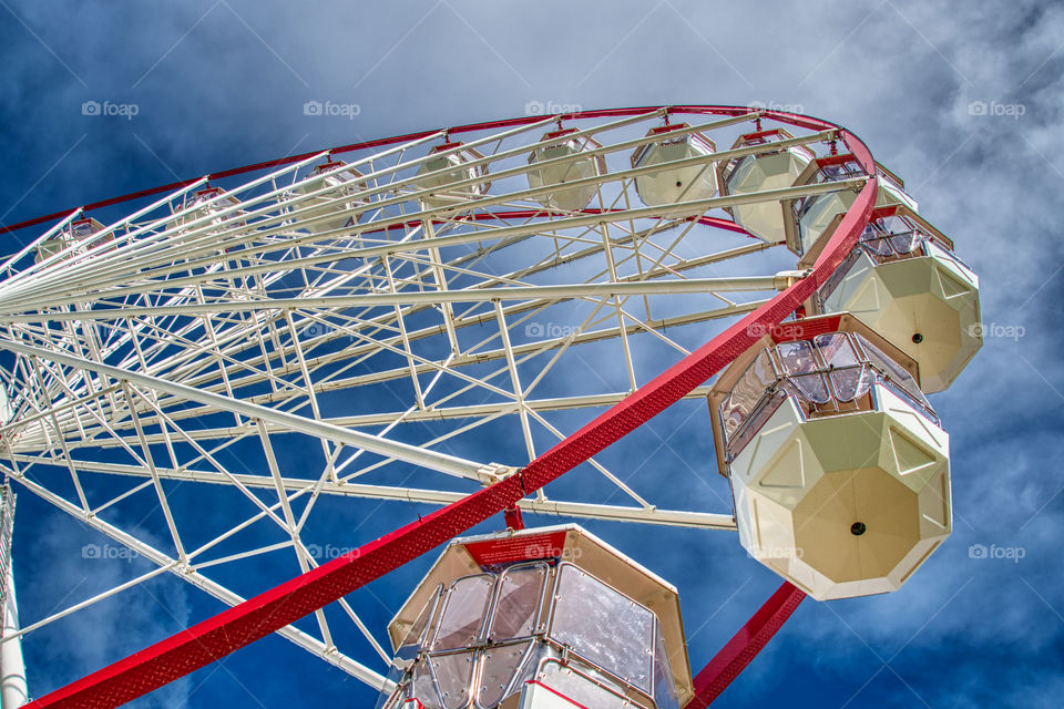 Red rimmed Ferris wheel