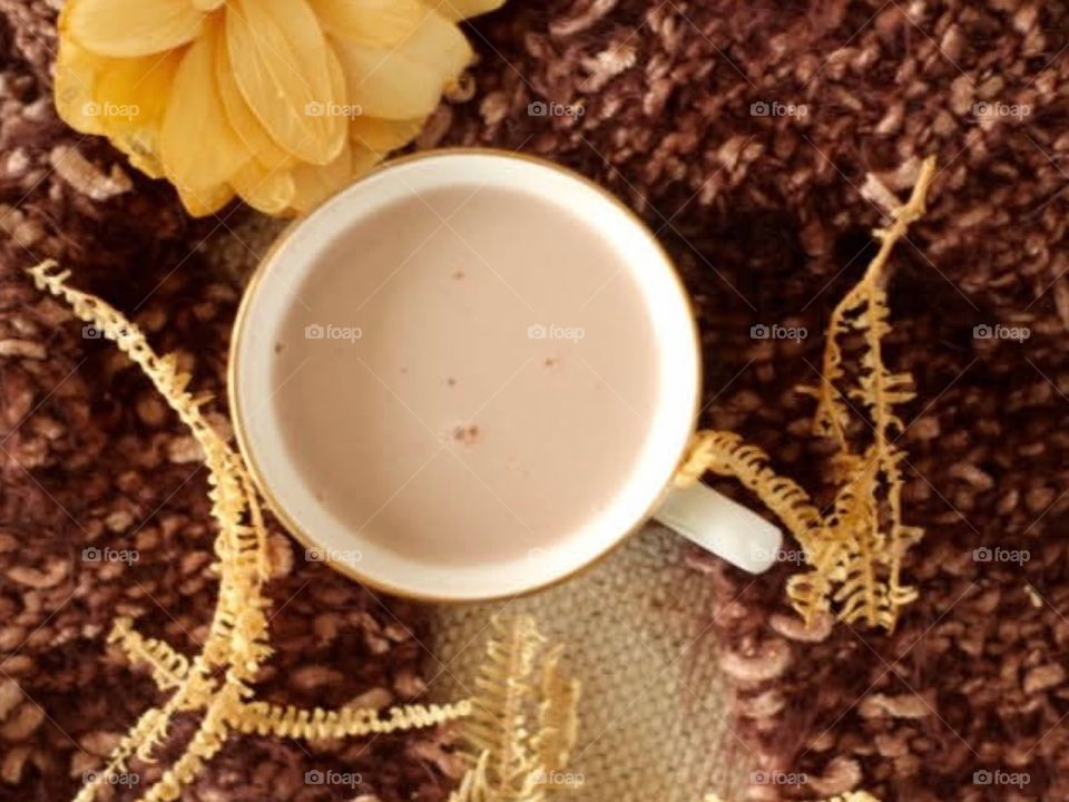 Hot chocolate mug from above